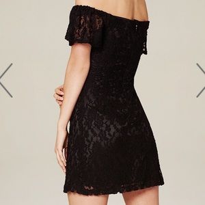 Lace off shoulder Bebe dress